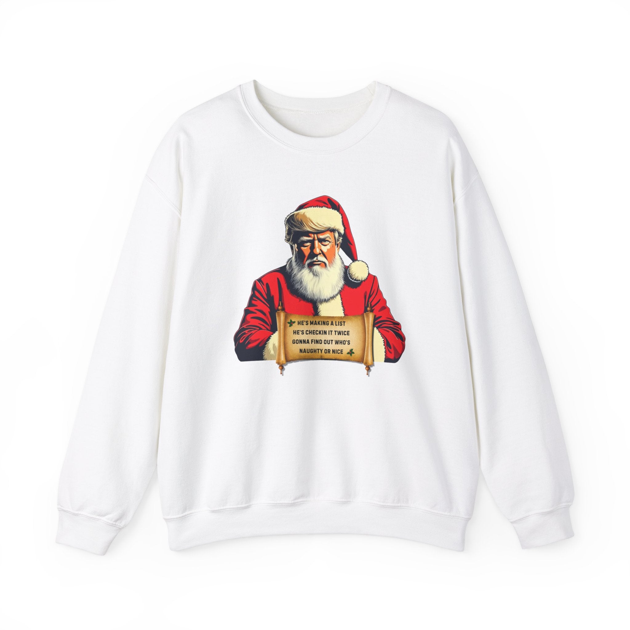 Trump Santa Claus Christmas Unisex Heavy Blend™ Crewneck Sweatshirt, President Trump Christmas sweatshirt