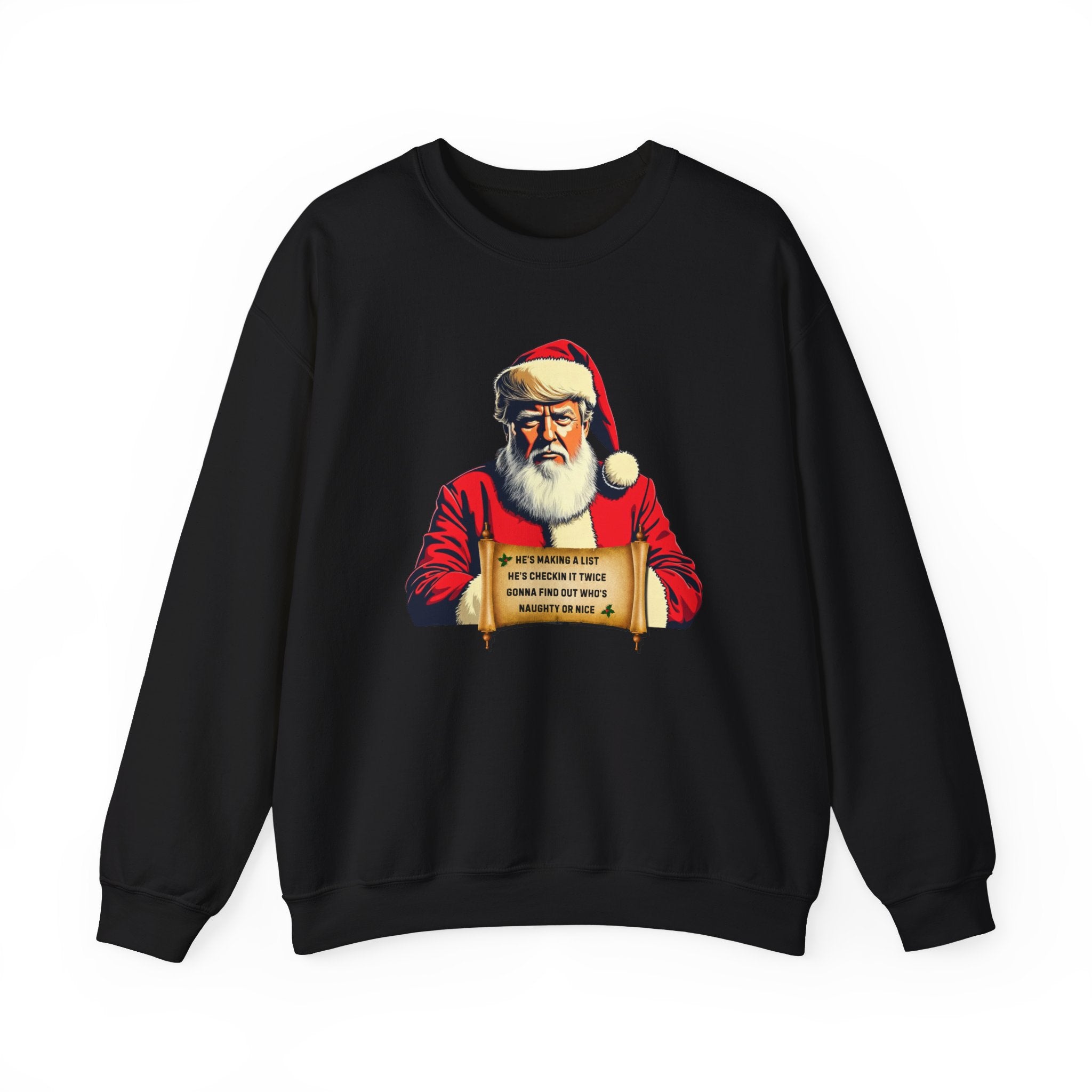 Trump Santa Claus Christmas Unisex Heavy Blend™ Crewneck Sweatshirt, President Trump Christmas sweatshirt