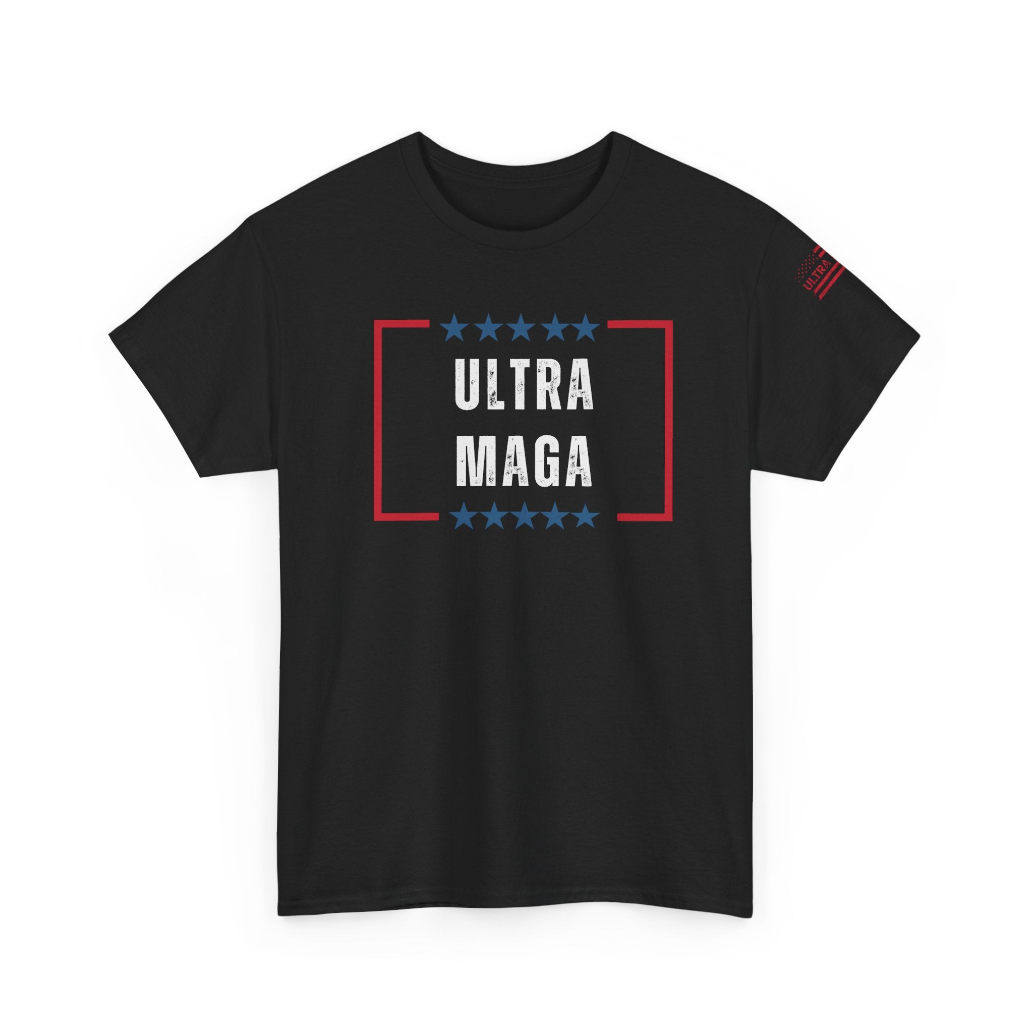 Ultra Maga Unisex Heavy Cotton Tee, Ultra Maga with USA Flag t shirt