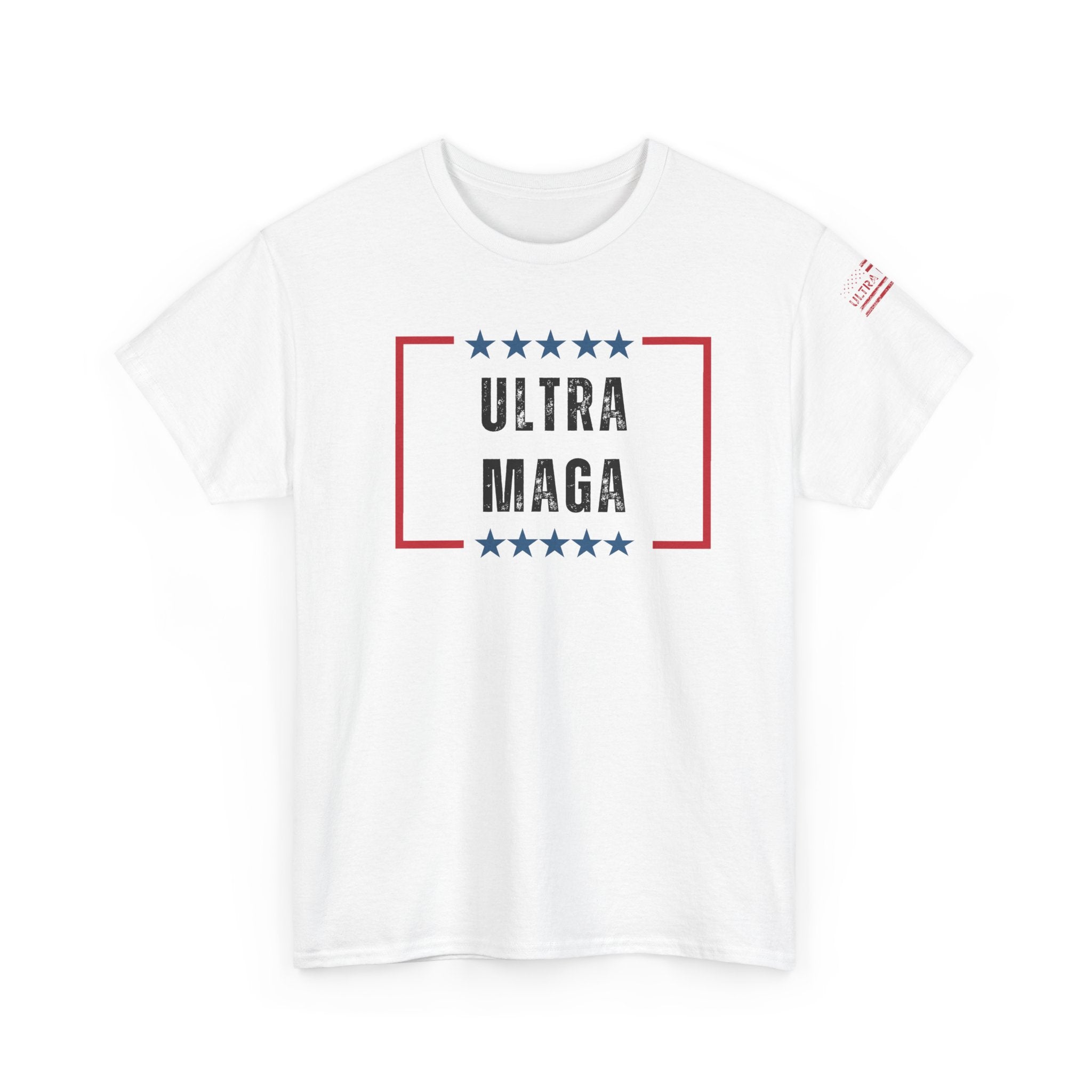 Ultra Maga Unisex Heavy Cotton Tee, Ultra Maga with USA Flag t shirt